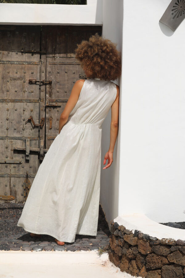 Robe décolleté Blanc brillant – Image 2