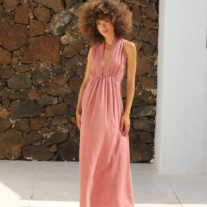 Robe décolleté Terracota